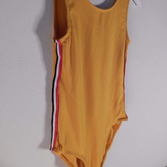 Mustard Yellow Bodysuit with Stripes - Picture 3 of 3